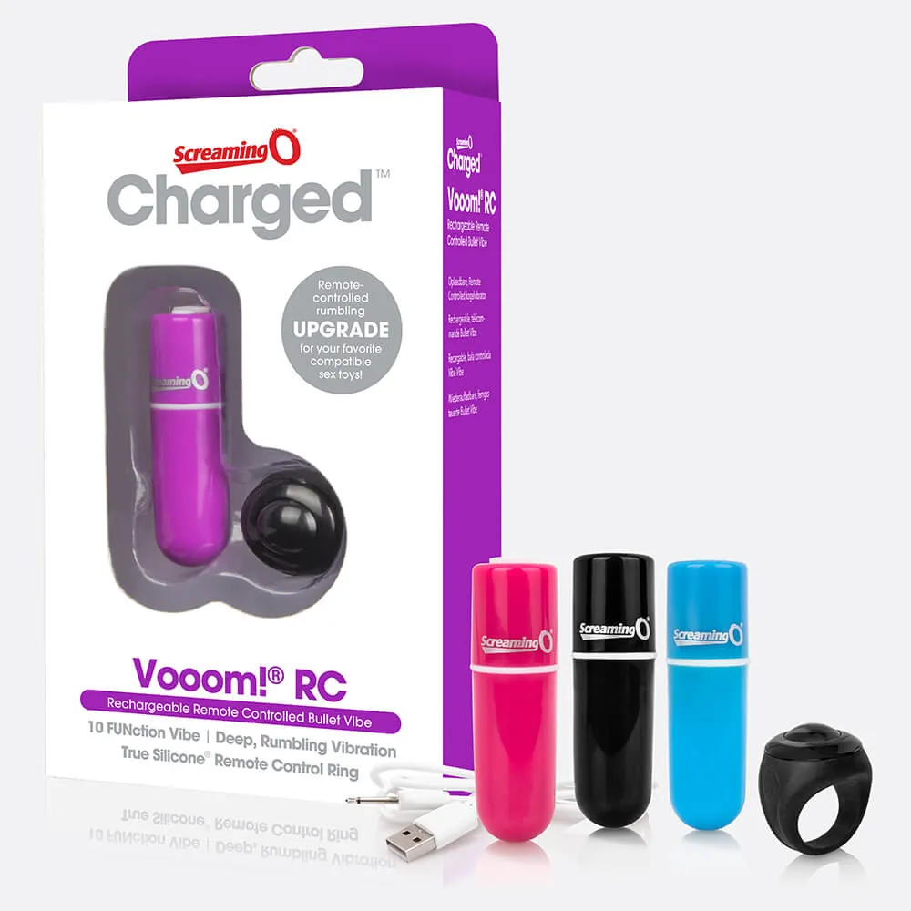 Screaming O Charged Vooom Remote Control Bullet vibrator blauw