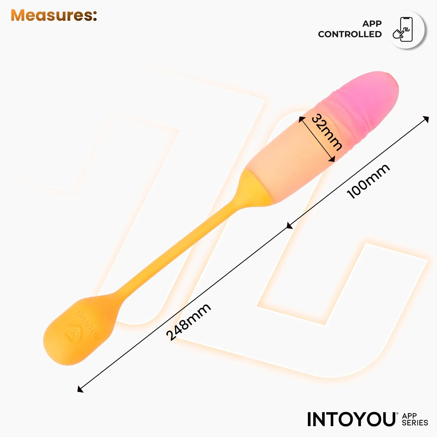 Intoyou NexEgg Motion vibratie-ei oranje-roze met app