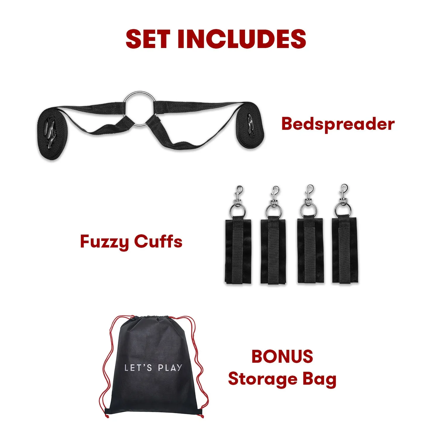 Lux Fetish Fuzzy Bedspreaders bondageset 4-delig