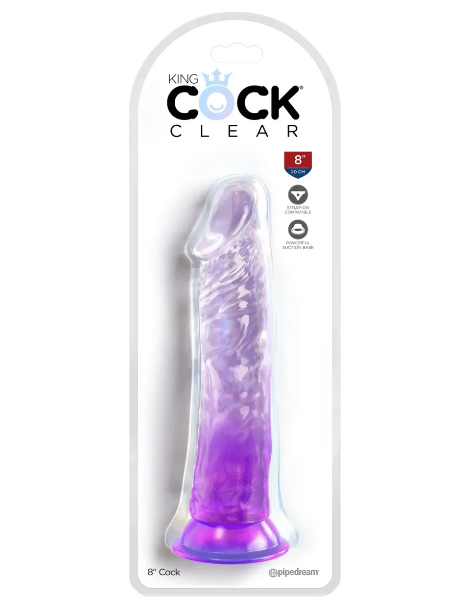 Pipedream King Cock 8 inch dildo paars met zuignap