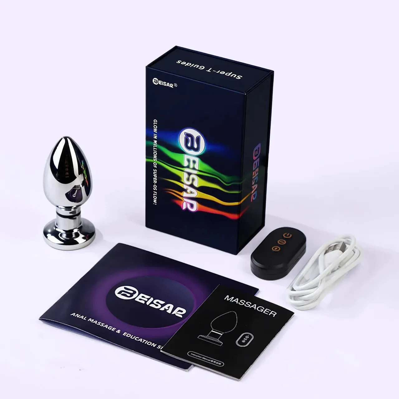 Beisar Perun electro buttplug zilver metaal compact