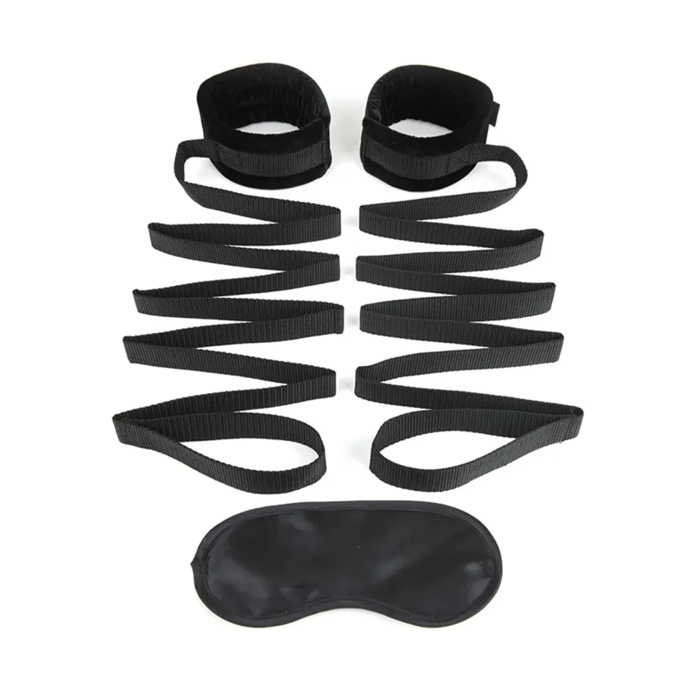 Lux Fetish Bondage Bed Strap bedboeien met blinddoek