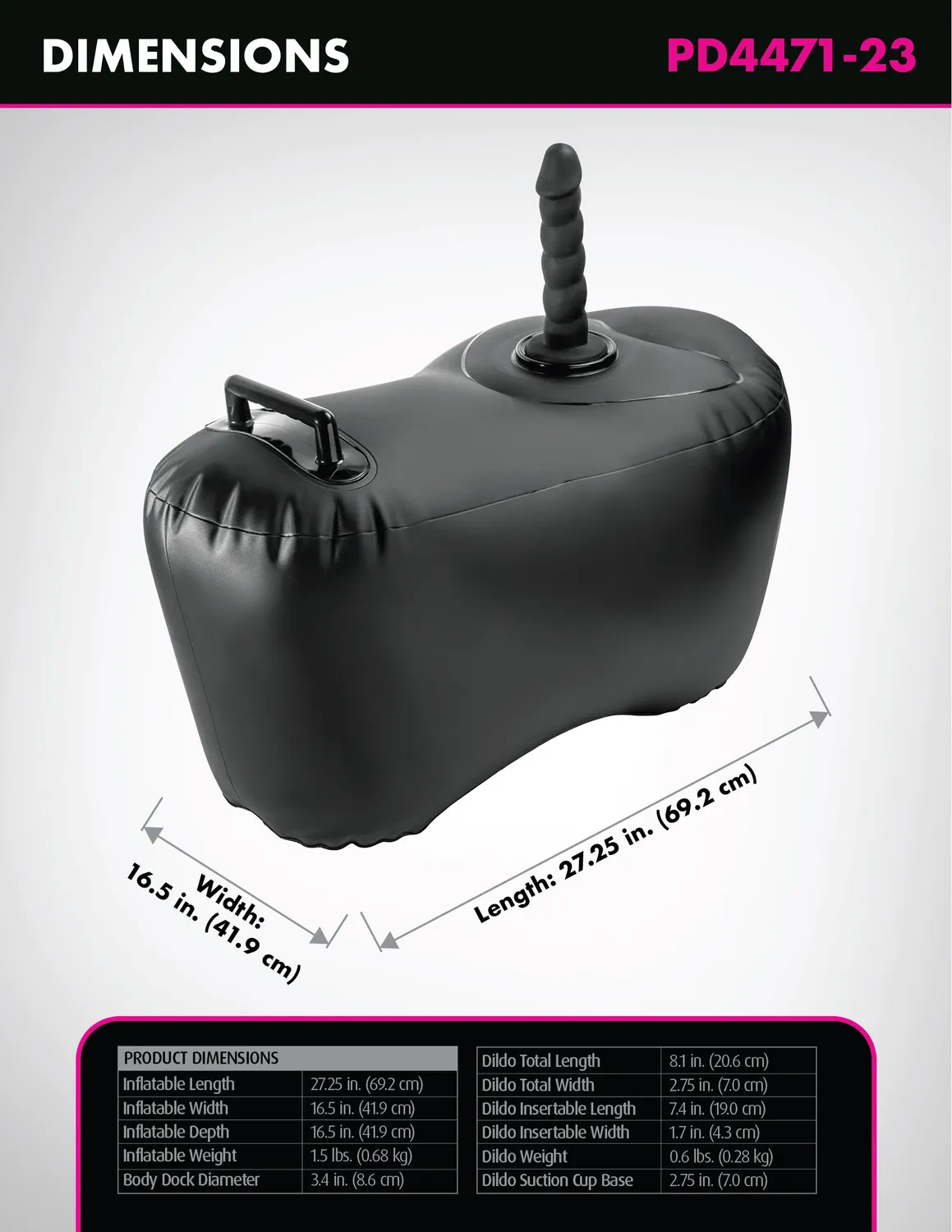 Pipedream Body Dock Love Seat Opblaasbaar met Dildo 8 inch