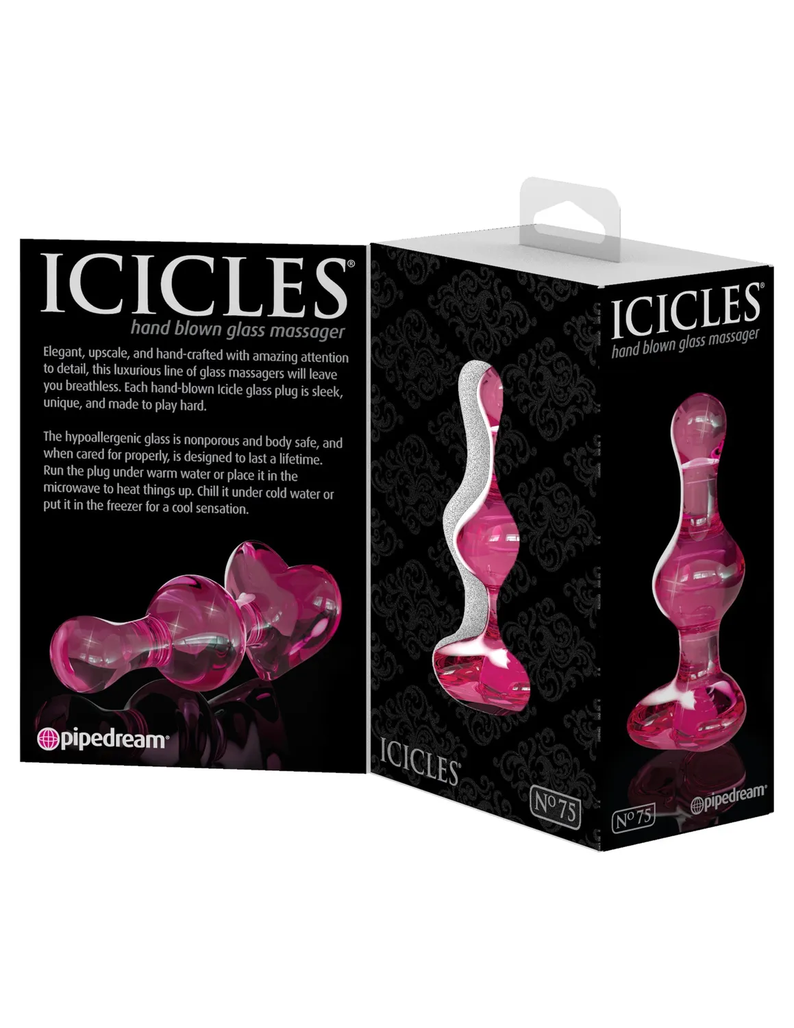 Pipedream Icicles No. 75 glazen dildo roze anaal