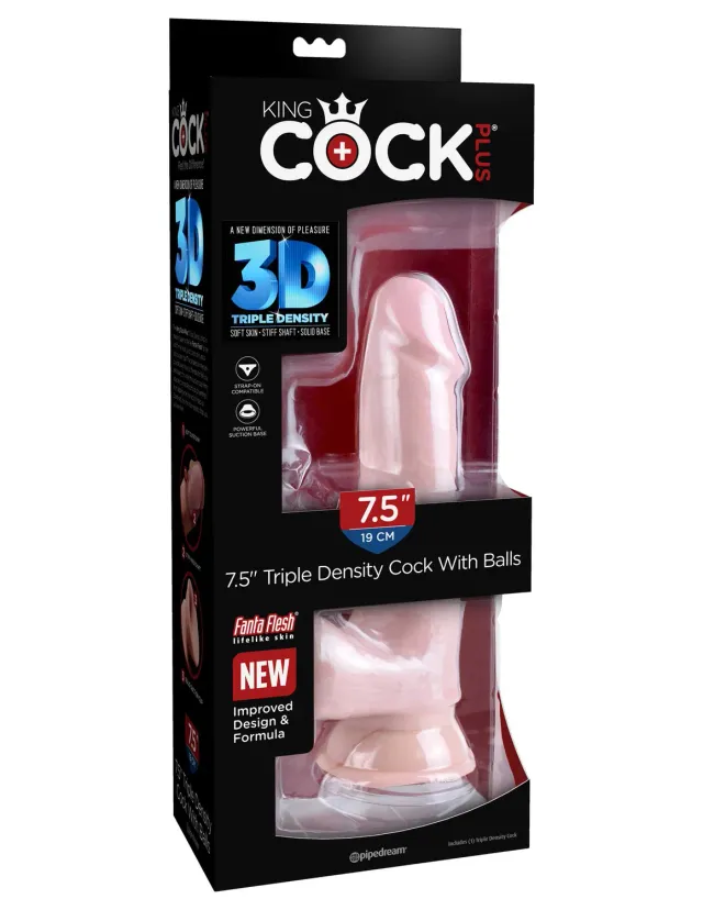 Pipedream King Cock Plus 7.5 Triple Density dildo met ballen