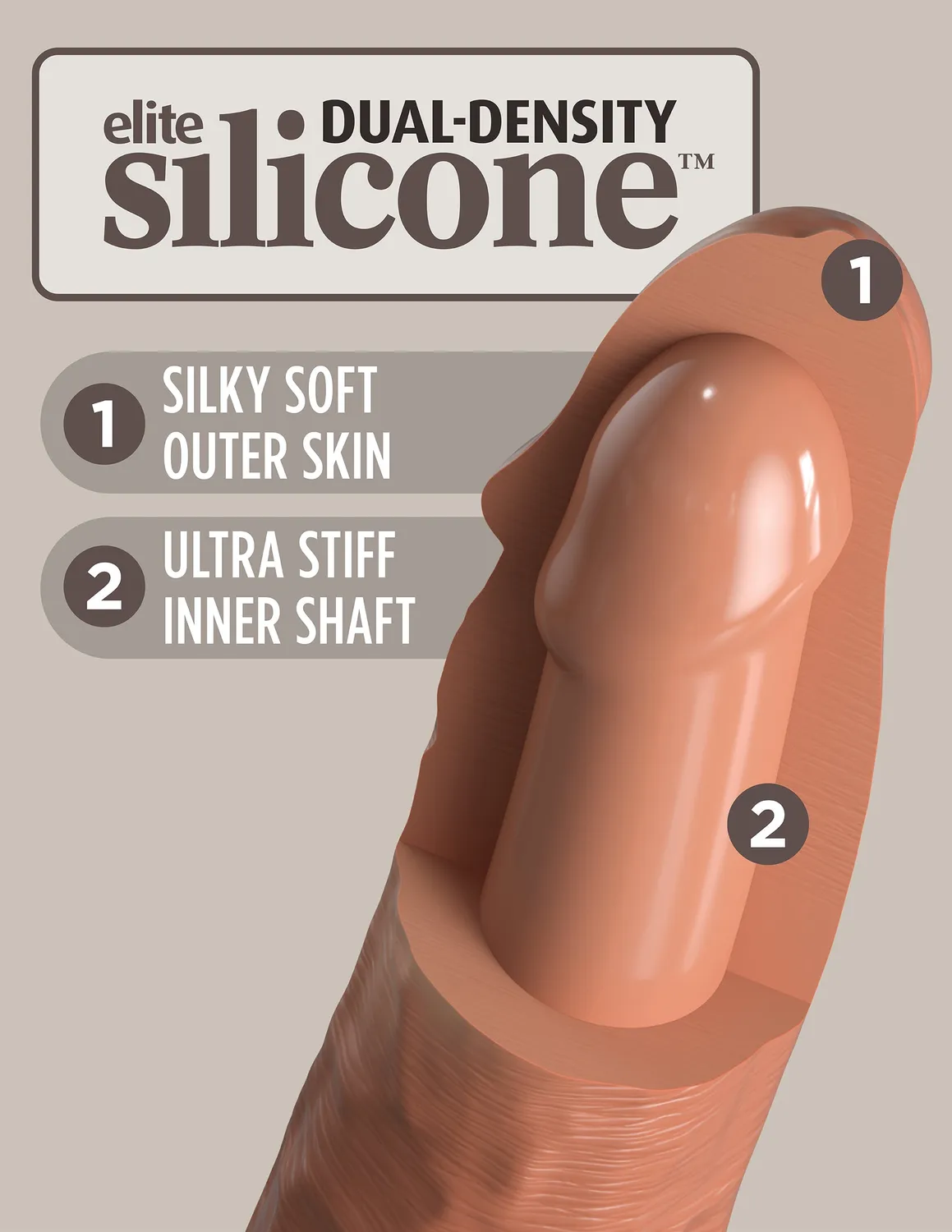 Pipedream King Cock Elite 6 Dual Density dildo siliconen