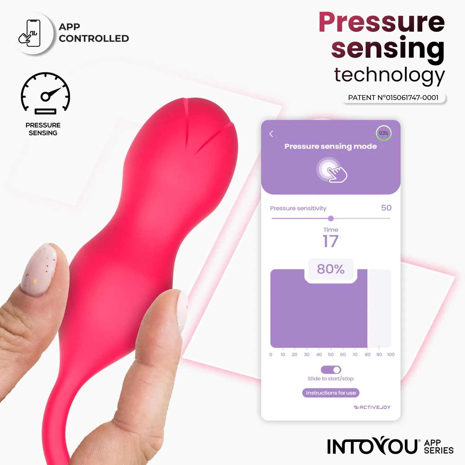 Intoyou Kyra bekkenbodemtrainer met app fuchsia roze