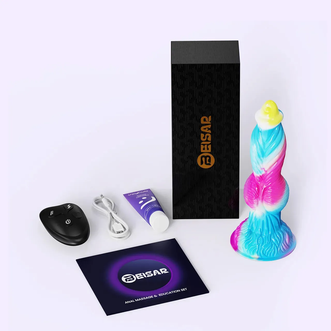 Beisar PhoenixGP fantasy dildo blauw-roze met app 26 cm