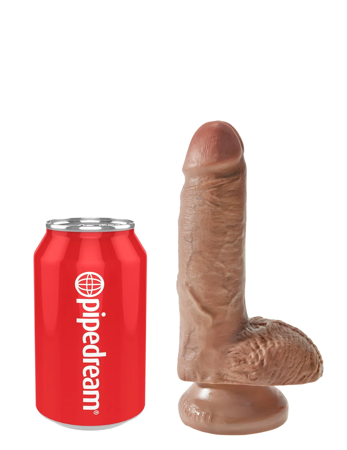 Pipedream King Cock dildo 7 inch met ballen en zuignap huidskleur