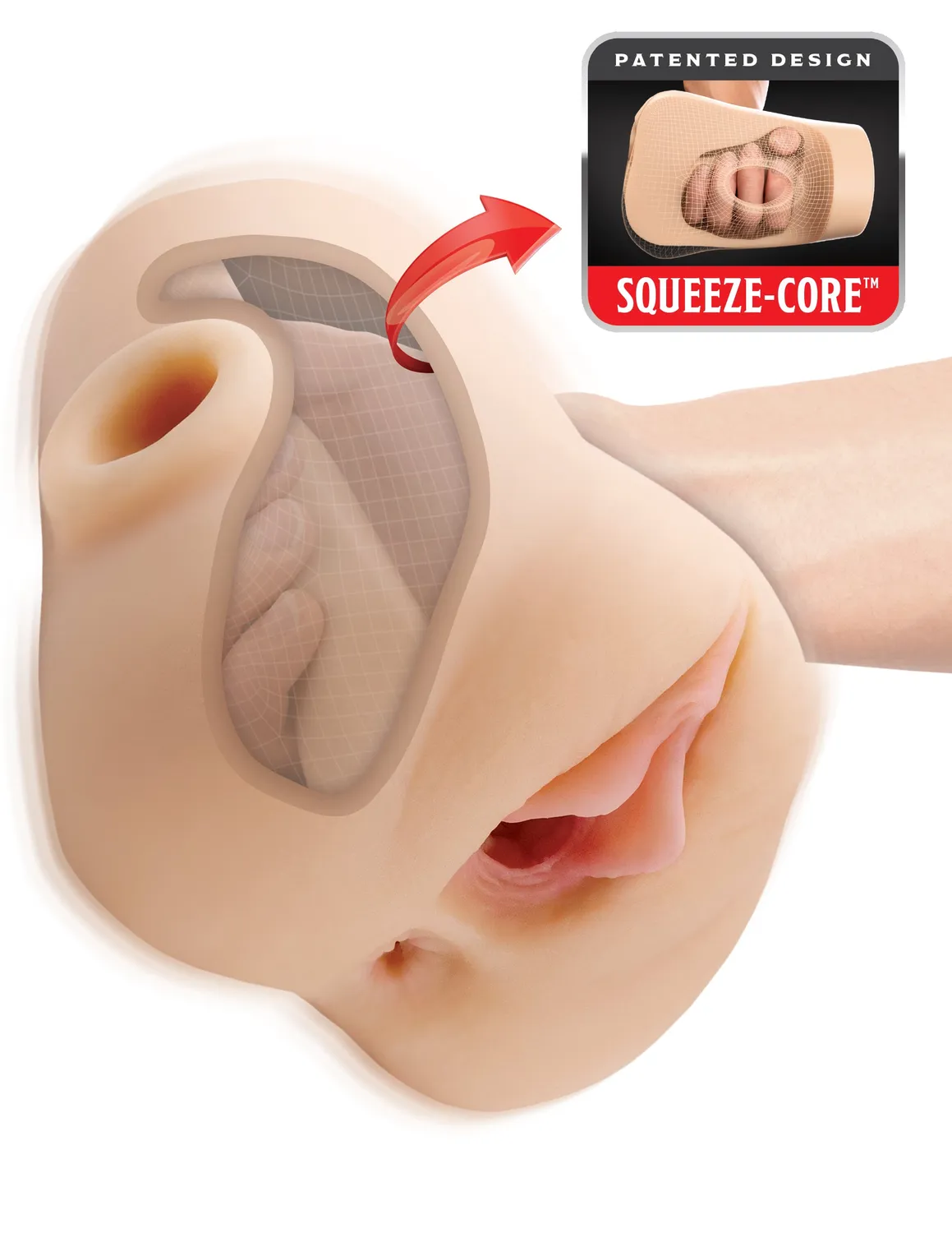 Pipedream PDX Plus Double Pounder vibrerende masturbator squeeze