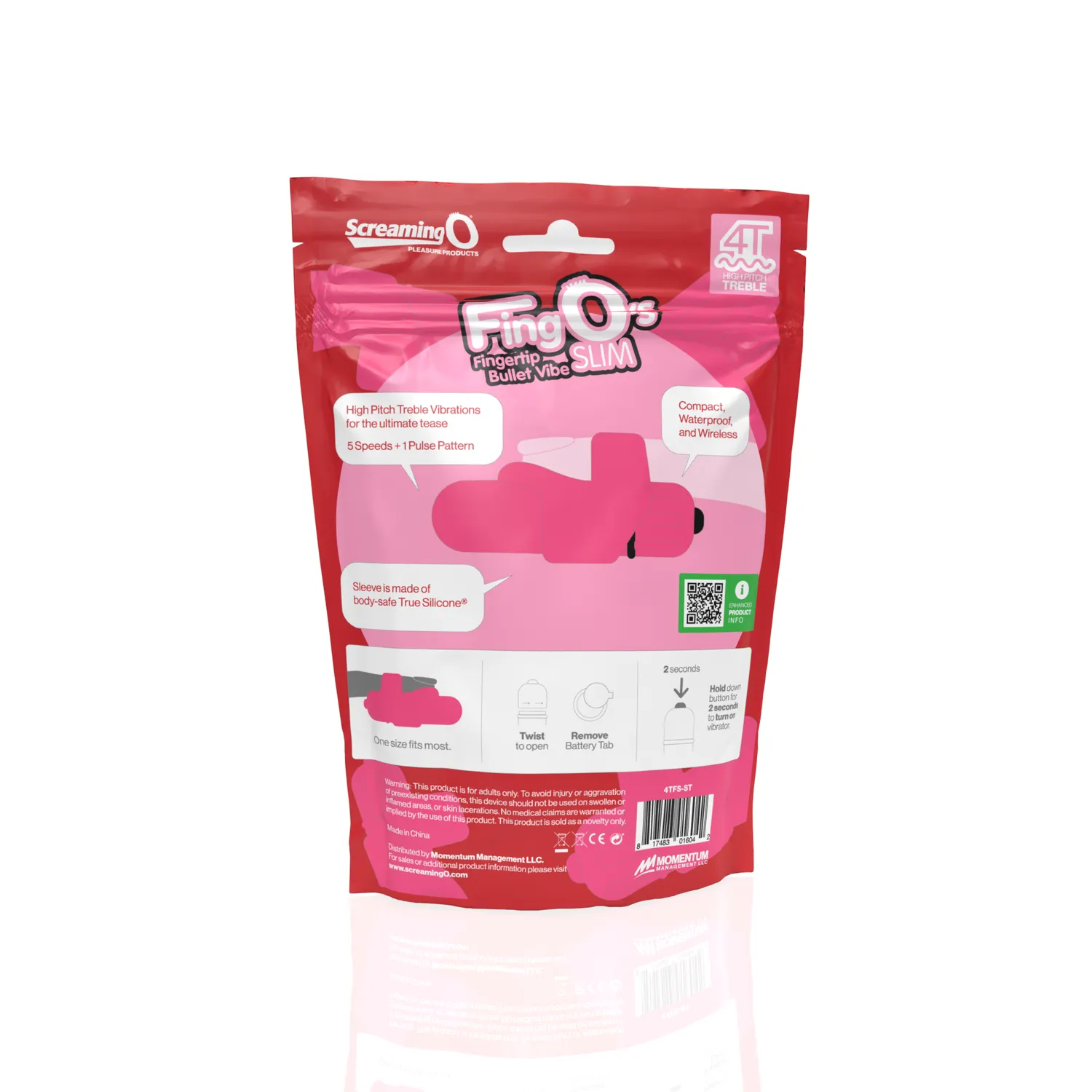 Screaming O FingO Slim 4T vingervibrator blueberry waterdicht