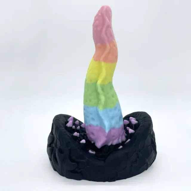 Tentickle Meenus Black Rainbow dildo medium zacht