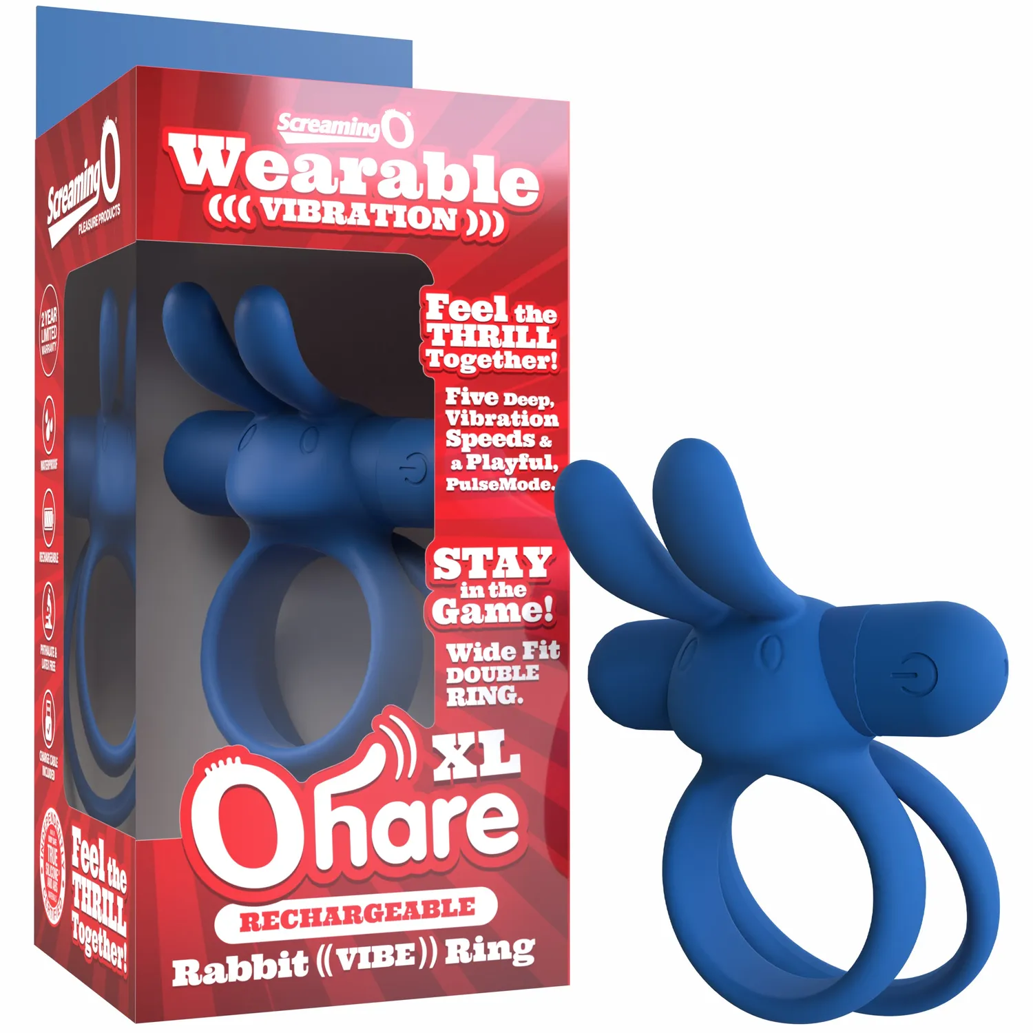 Screaming O Ohare XL Rechargeable vibrerende cockring zwart
