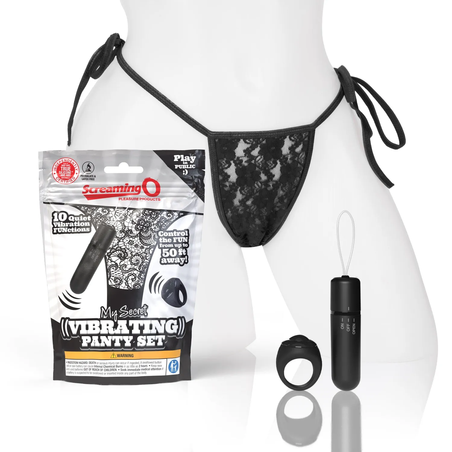 Screaming O My Secret 4T panty vibrator zwart – met ringafstandsbediening