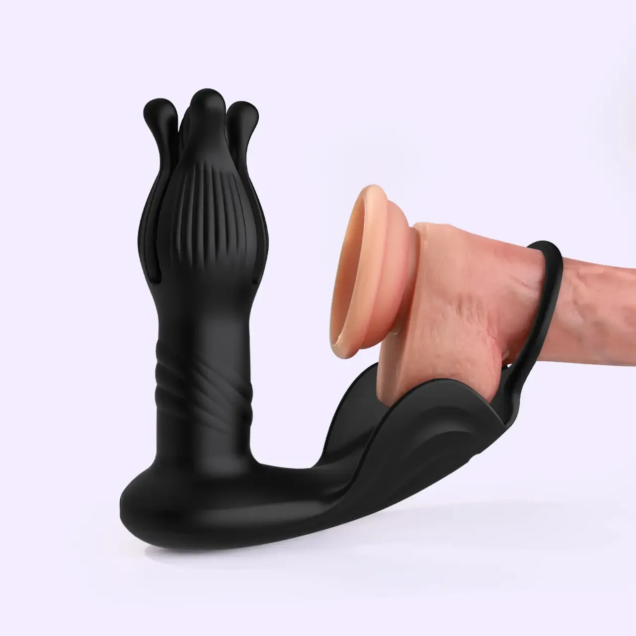 Beisar Pixel cockring anale vibrator zwart