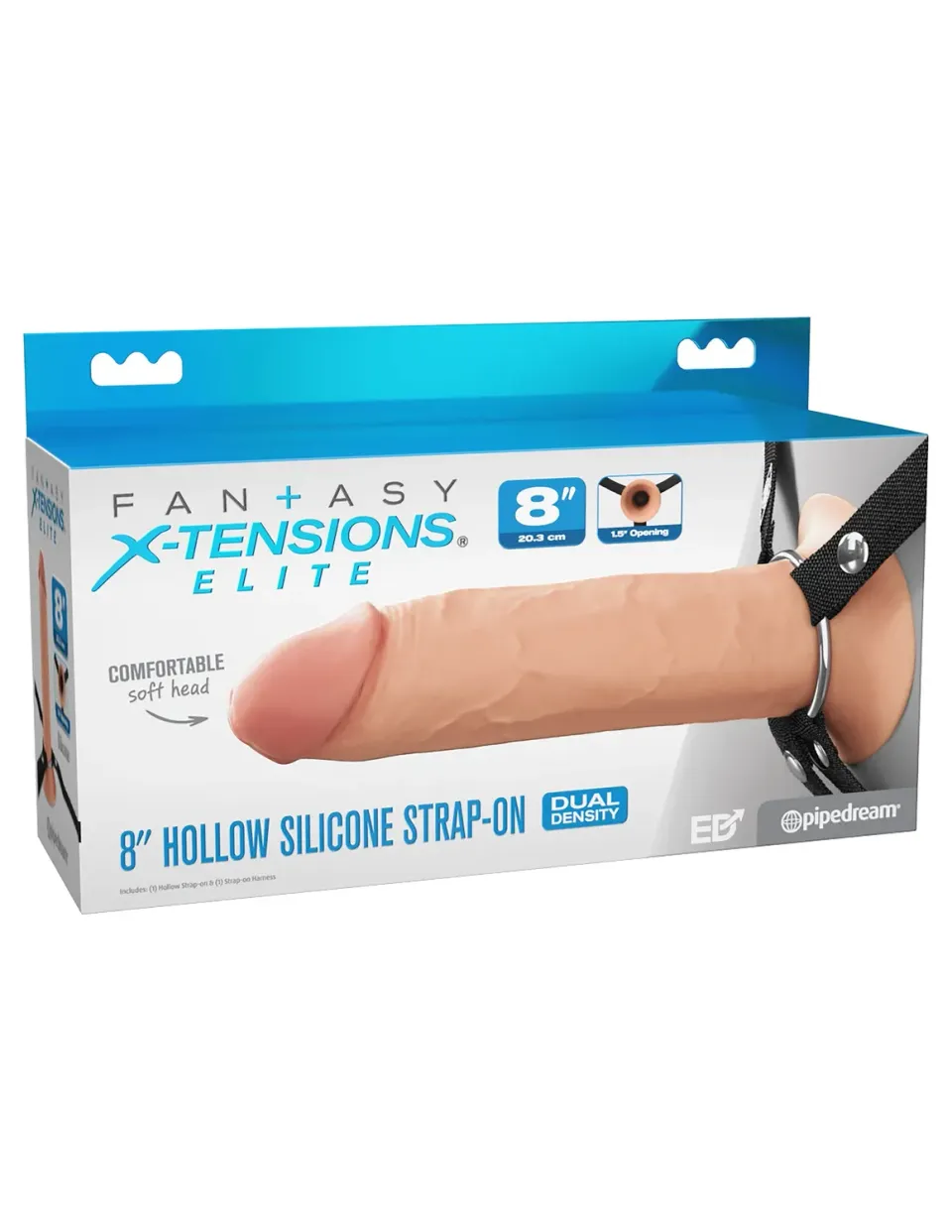 Pipedream Fantasy X-Tensions 8 inch holle strap-on