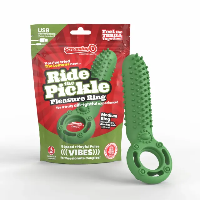Screaming O Ride the Pickle vibrerende cockring groen siliconen