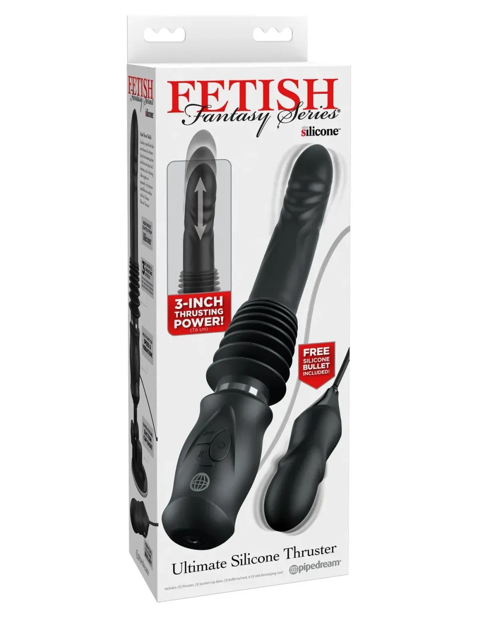 Pipedream Fetish Fantasy Ultimate Silicone Thruster vibrator stotend
