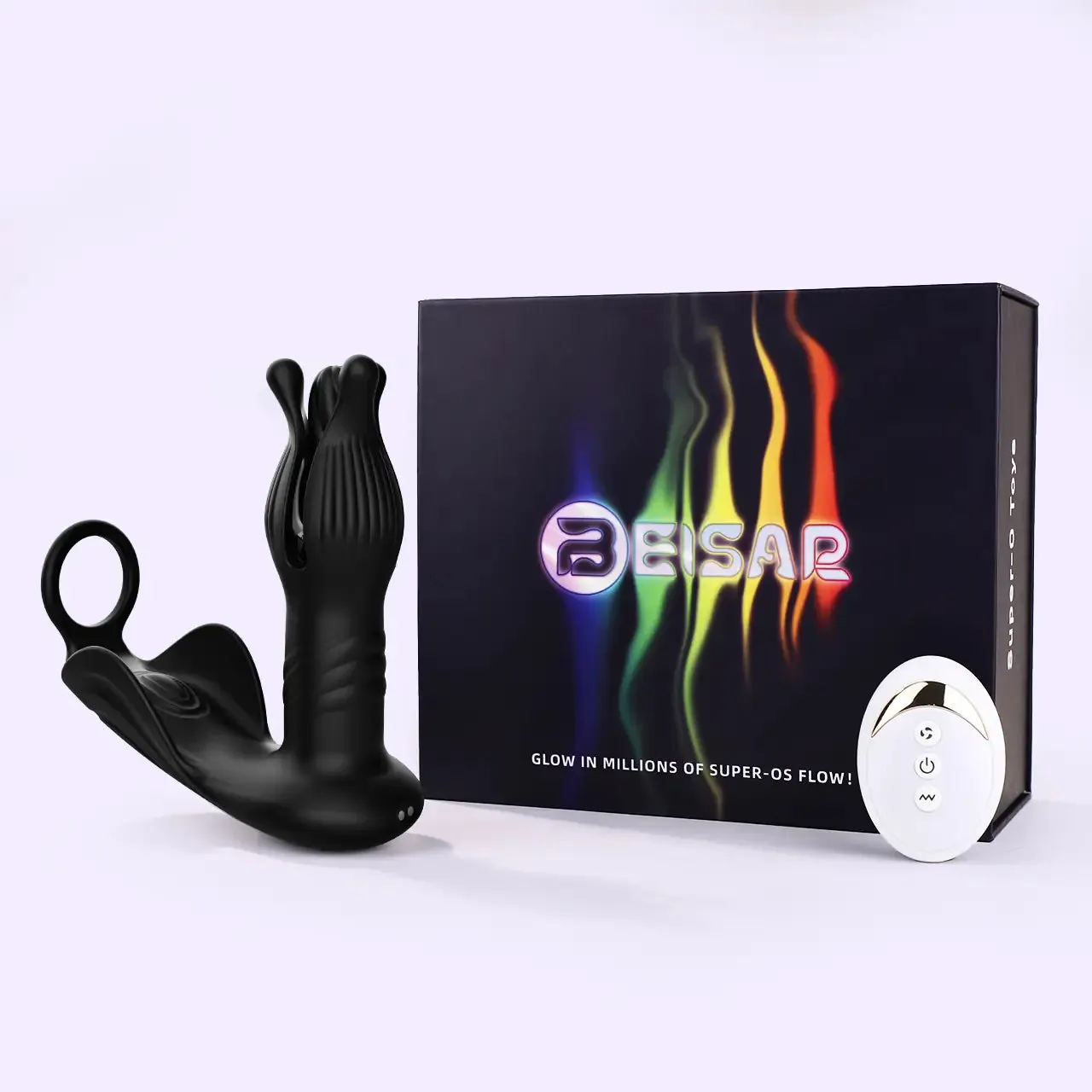 Beisar Pixel cockring anale vibrator zwart