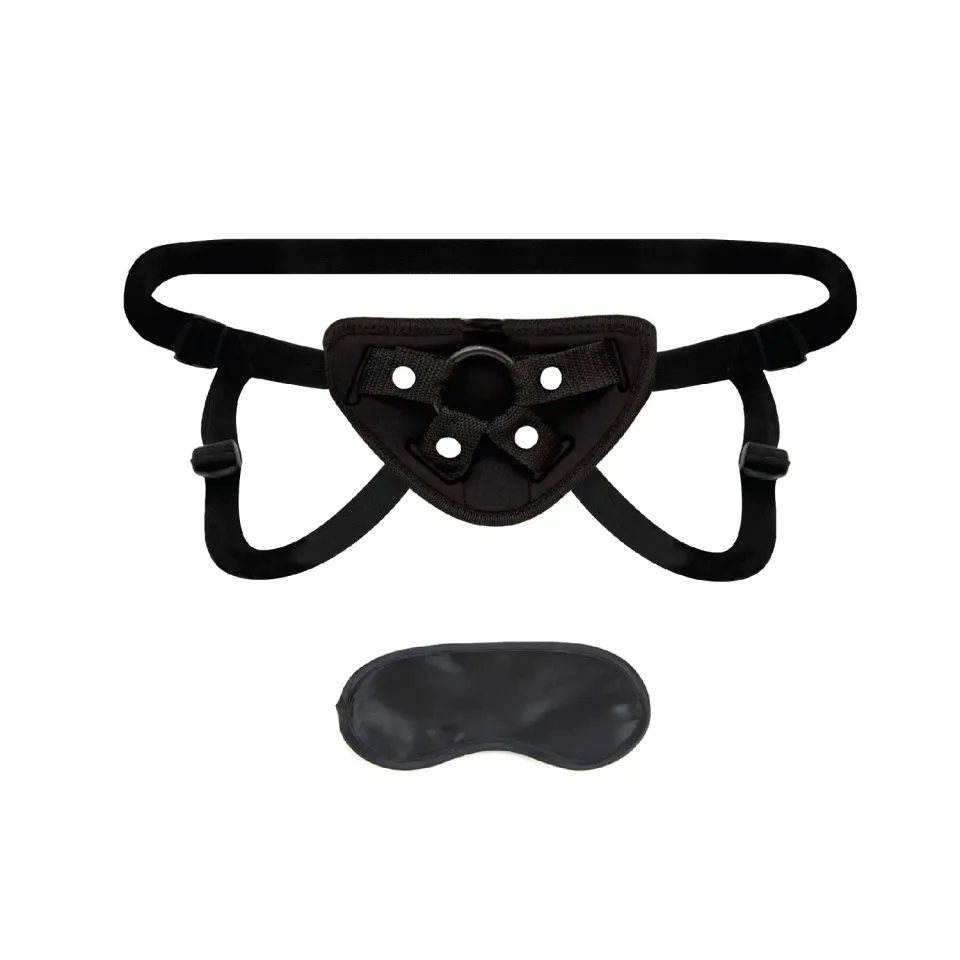 Lux Fetish Strap-On Harnas Zwart Verstelbaar met Ringen