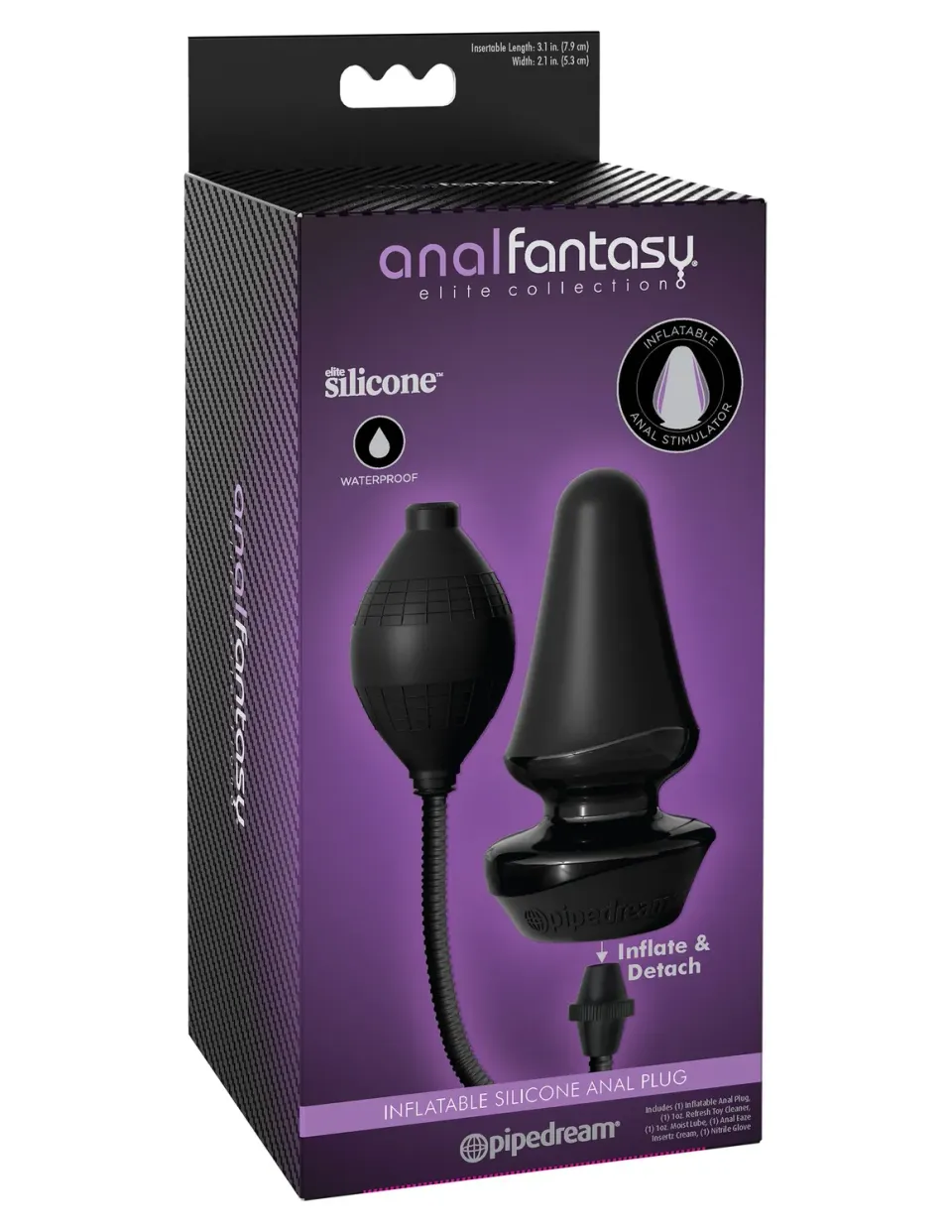 Pipedream Anal Fantasy Elite opblaasbare buttplug silicone zwart