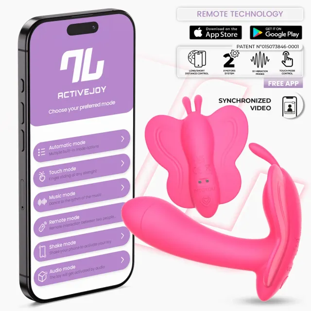 Intoyou Wingy vlindervibrator perzikroze met app