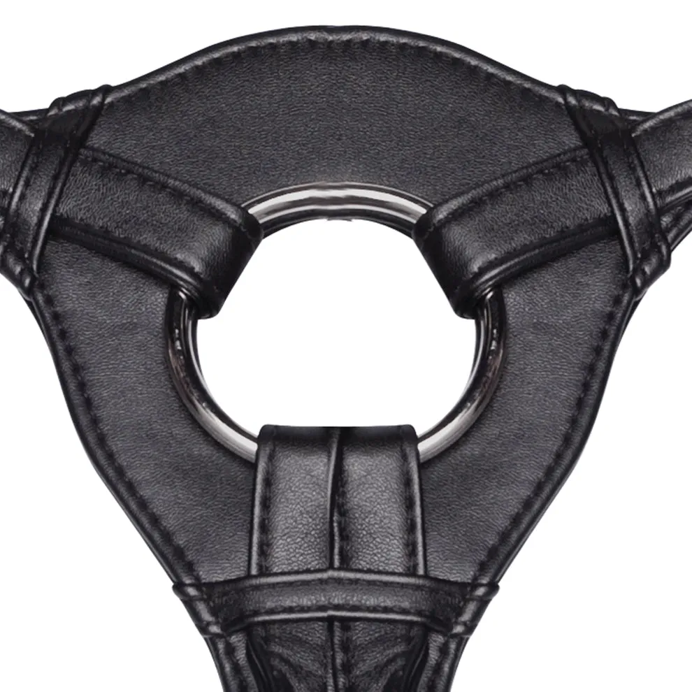 Lux Fetish Faux Leather Strap-On Harnas Zwart Vegan