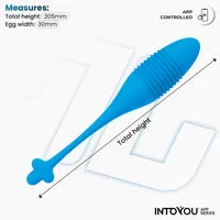 Intoyou vibratie-ei thrusting met app blauw 20,5 cm