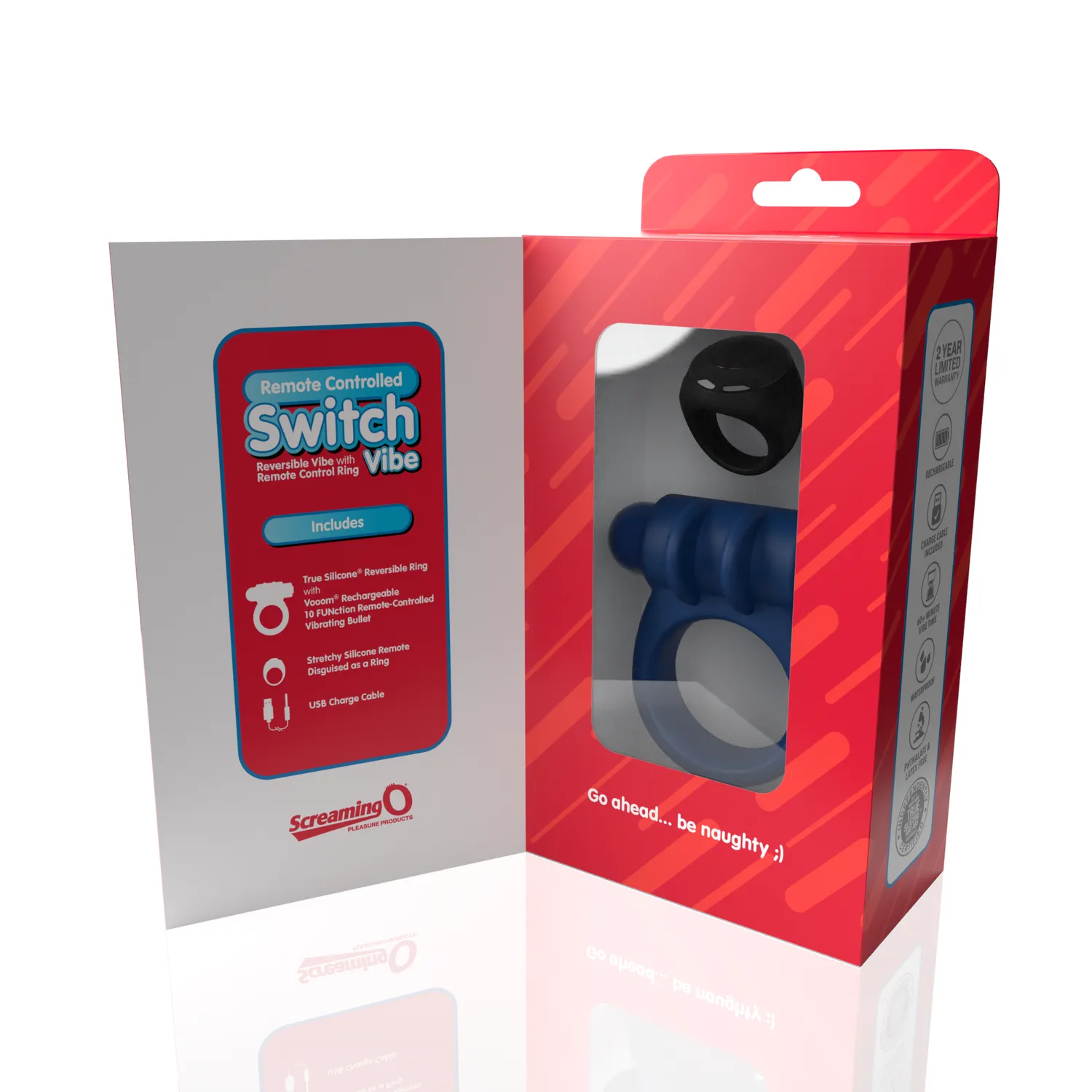 Screaming O Switch vibrerende cockring zwart – met afstandsbediening