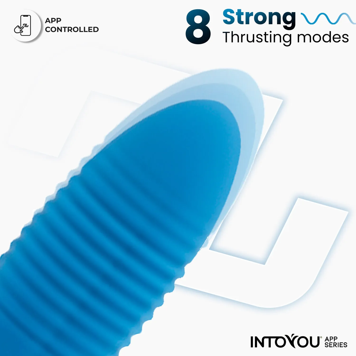 Intoyou Thrusting vibrerend ei blauw met appbediening