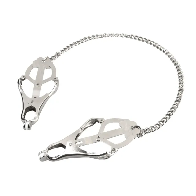 Lux Fetish Japanese Clover Tepelklemmen met Ketting