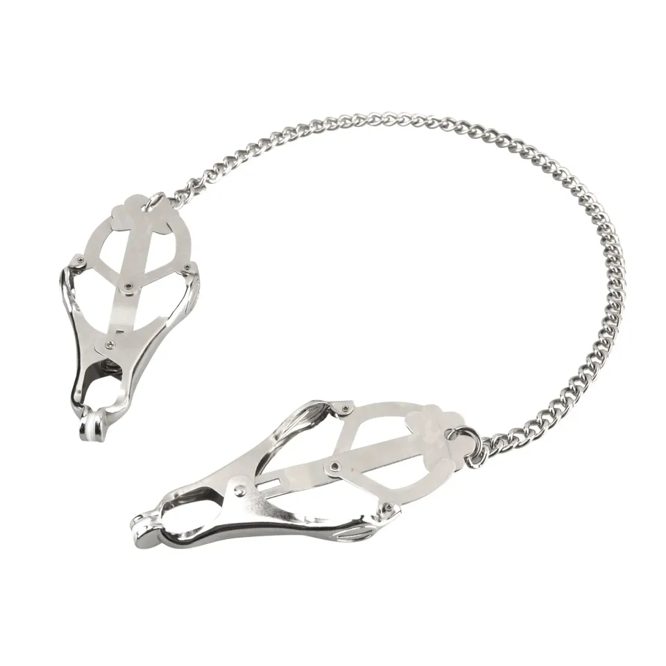 Lux Fetish Japanese Clover Tepelklemmen met Ketting