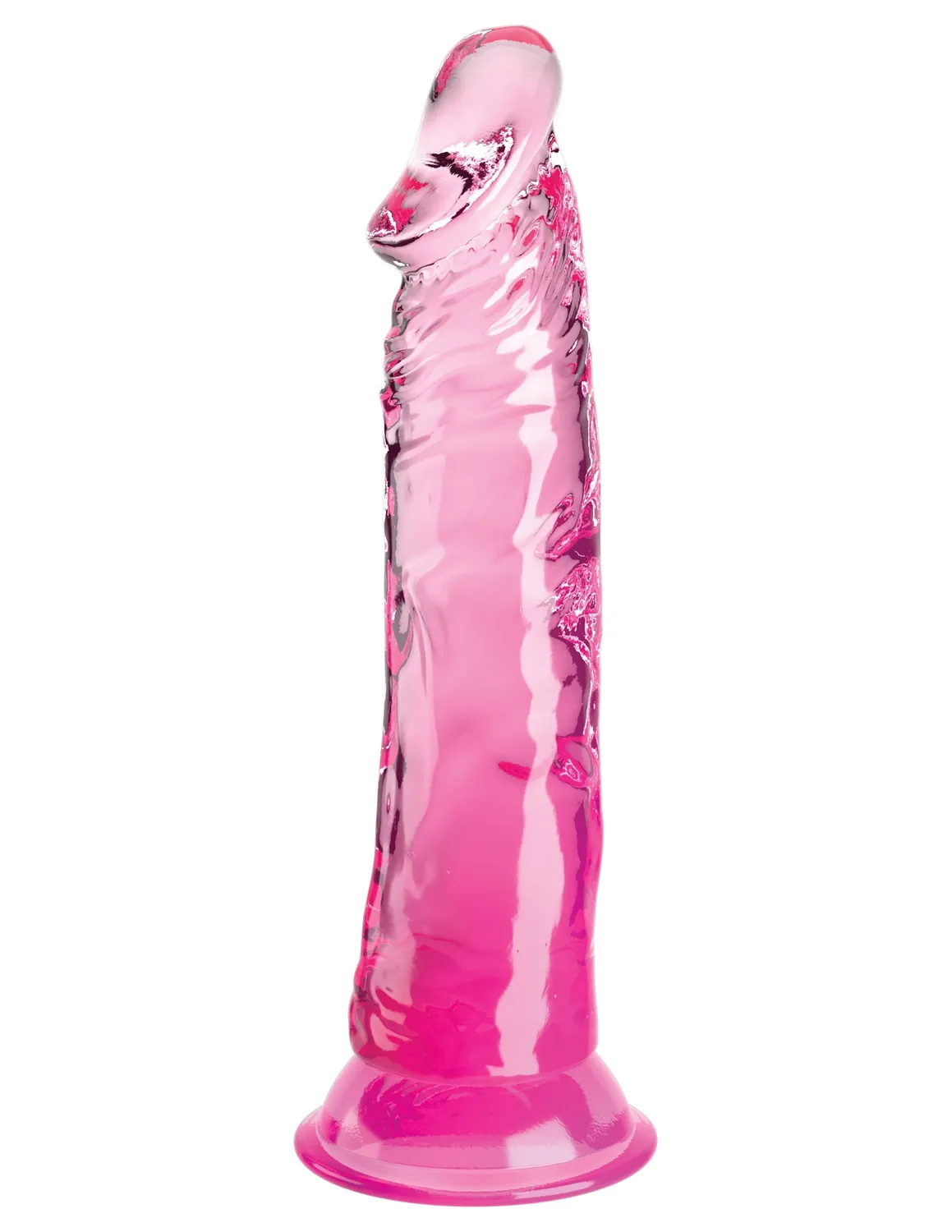 Pipedream King Cock Clear 8 dildo roze met zuignap