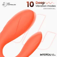 Intoyou koppelvibrator met app zalmroze dubbele motor