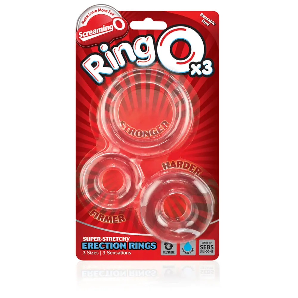 Screaming O Ring O x3 cockringen zwart 3 stuks elastisch