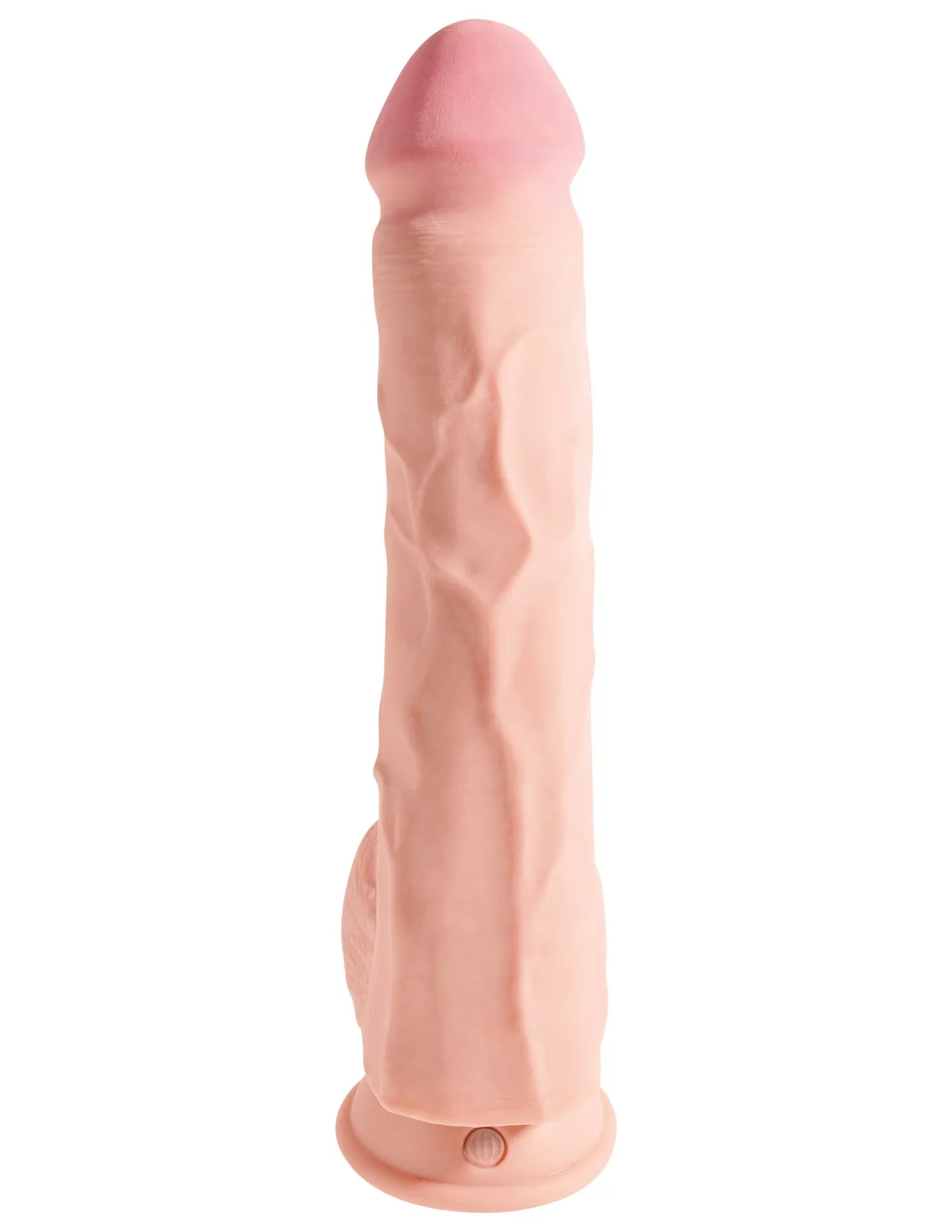 Pipedream King Cock Plus 12 Triple Density dildo met ballen licht