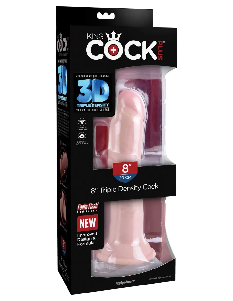 Pipedream King Cock Plus 8" Triple Density Cock dildo light realistisch