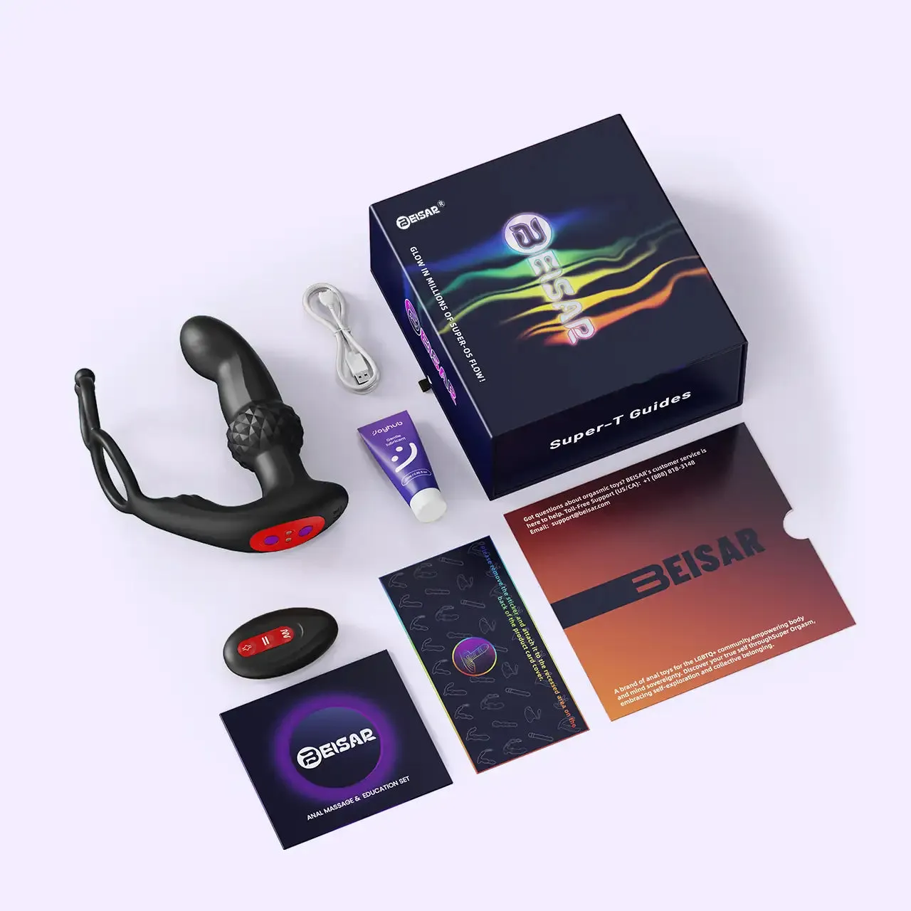 Beisar Super-O Victor prostaat vibrator zwart oscillerend