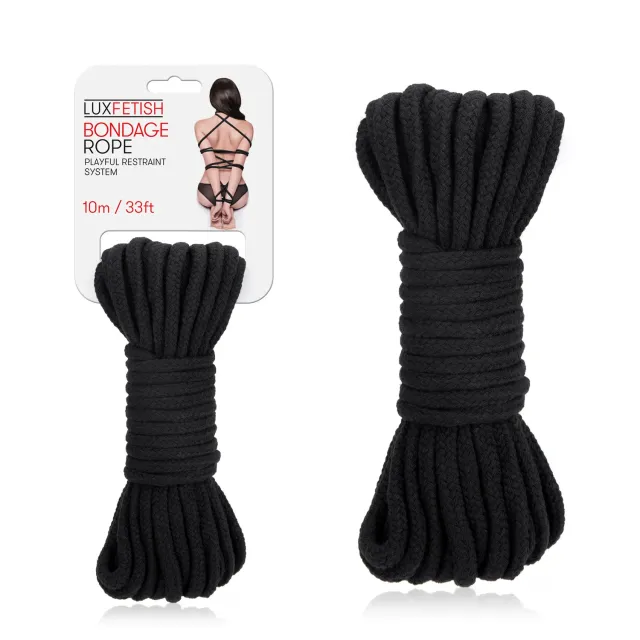 Lux Fetish Bondage Rope bondagetouw 10m zwart katoen