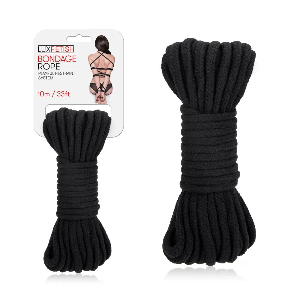 Lux Fetish Bondage Rope bondagetouw 10m zwart katoen