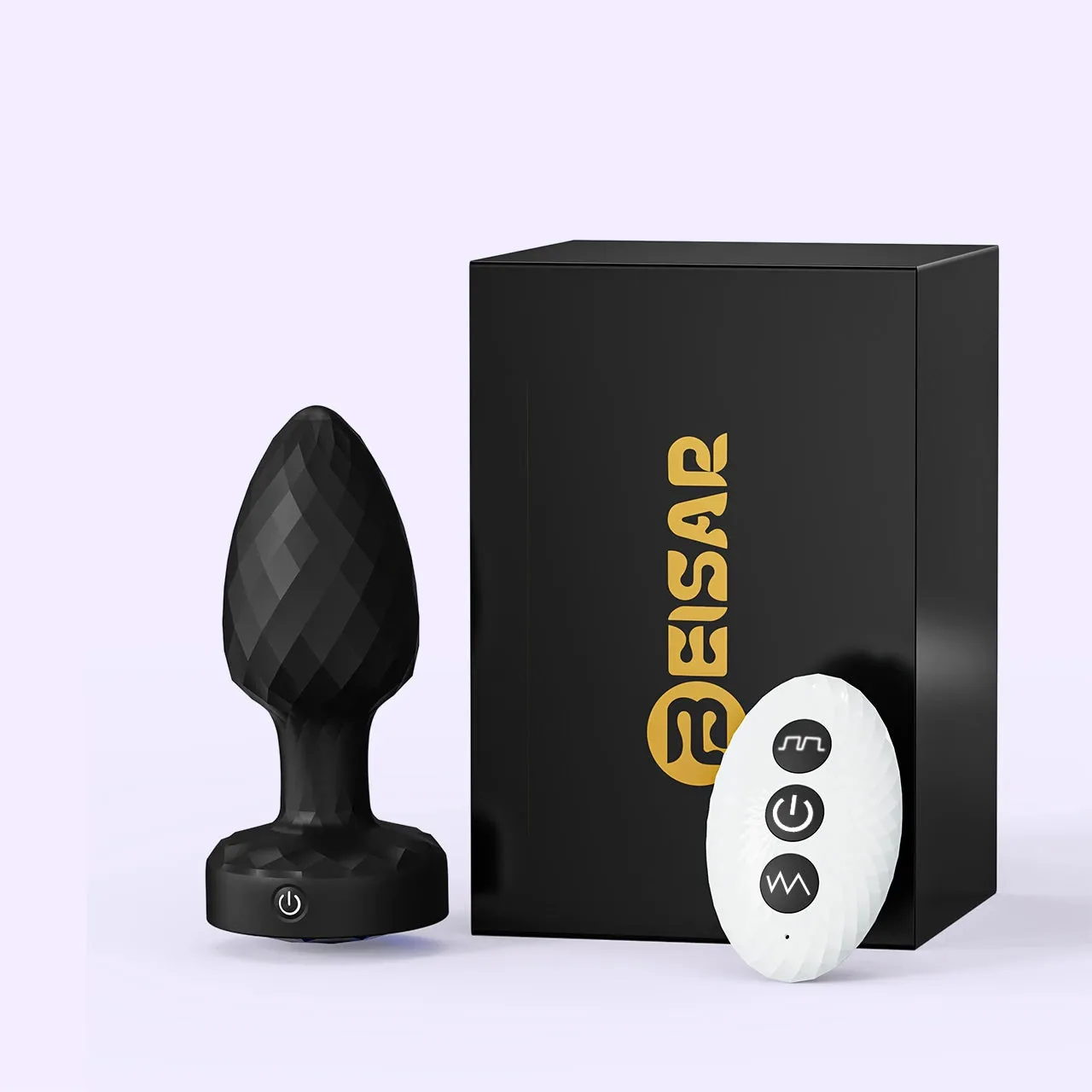 Beisar Piet 2 buttplug zwart met licht en trilling
