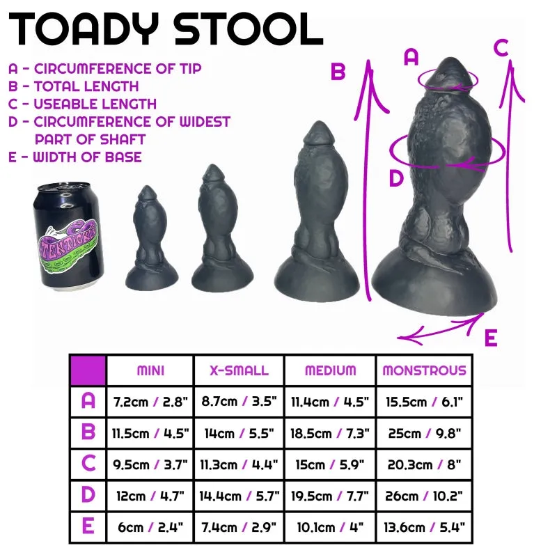 Tentickle Toady Stool Fire Frog dildo x-small zacht glow in the dark