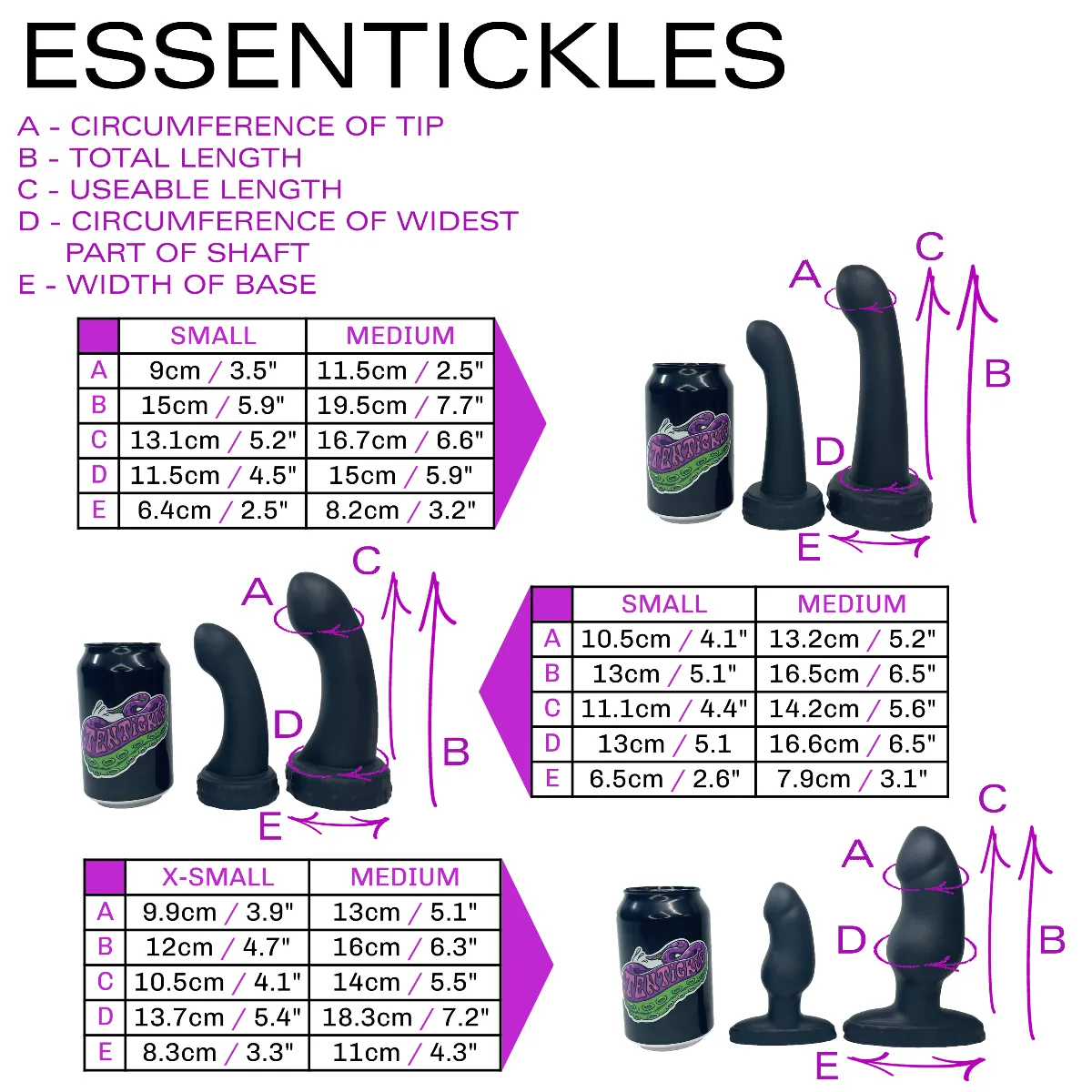 Tentickle Essentickles dildo voor harnas siliconen