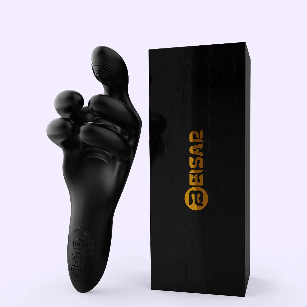Beisar Clawer penisvibrator zwart met zuig- en klemwerking