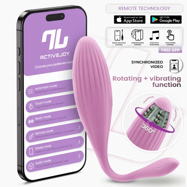 Intoyou vibratie-ei roterende balletjes paars met app