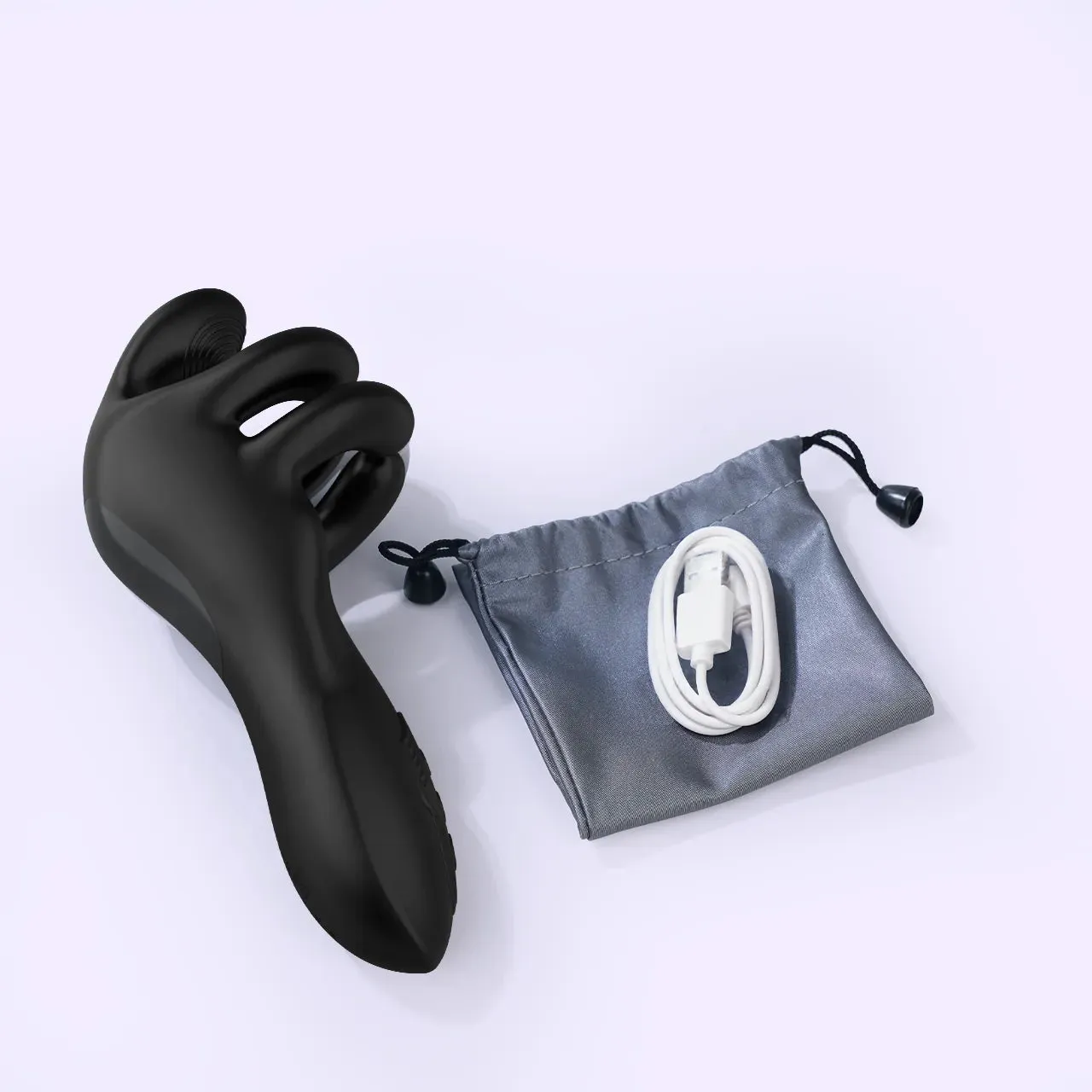 Beisar Clawer penisvibrator zwart met zuig- en klemwerking
