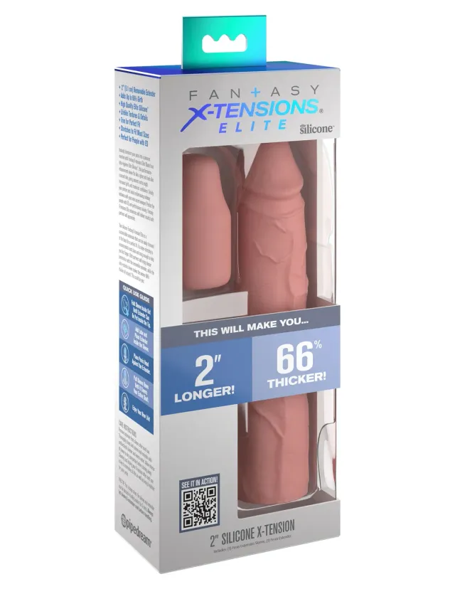 Pipedream Fantasy X-Tensions 2 inch Silicone X-tension Penis Sleeve Extra