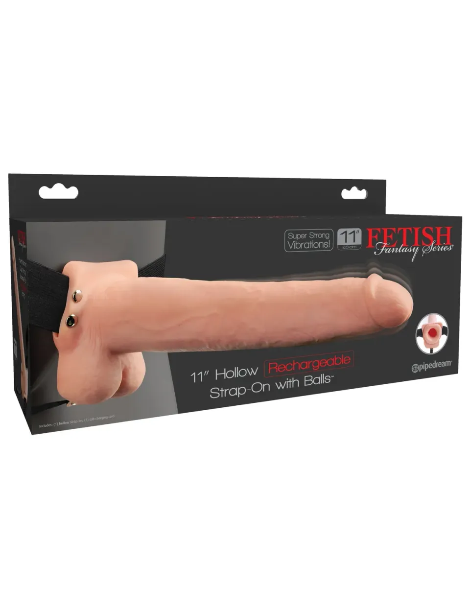 Pipedream Fetish Fantasy 11 inch holle vibrator strap-on