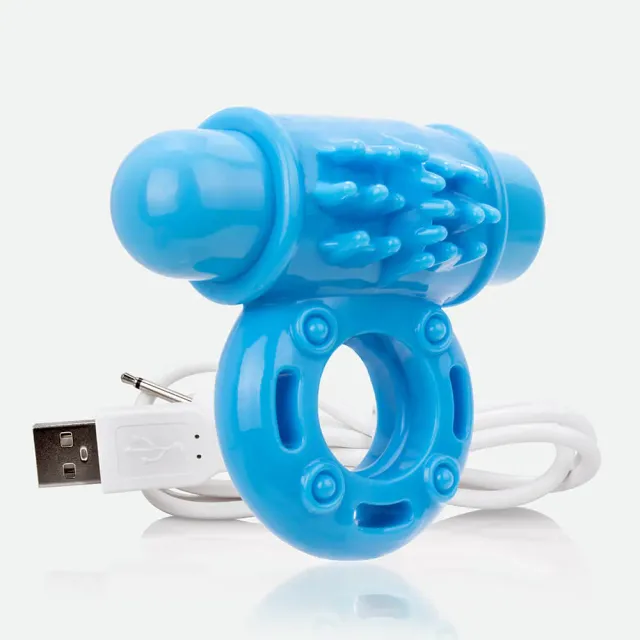 Screaming O Charged O Wow vibrerende cockring blauw – diepe trilling