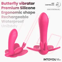 Intoyou Wingy vlindervibrator met app perzikroze